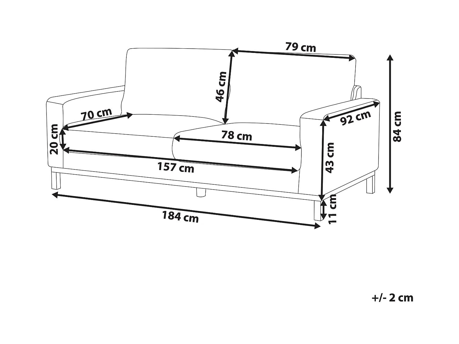Canapé 3 places SIGGARD Tissu Gris