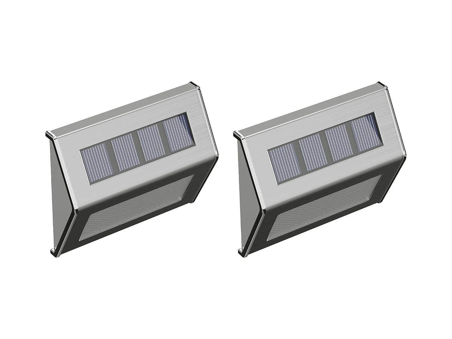 Solar-Wandleuchten 2er-Set - Edelstahl - 20 Lumen - 10 x 8,2 cm - SKAGEN