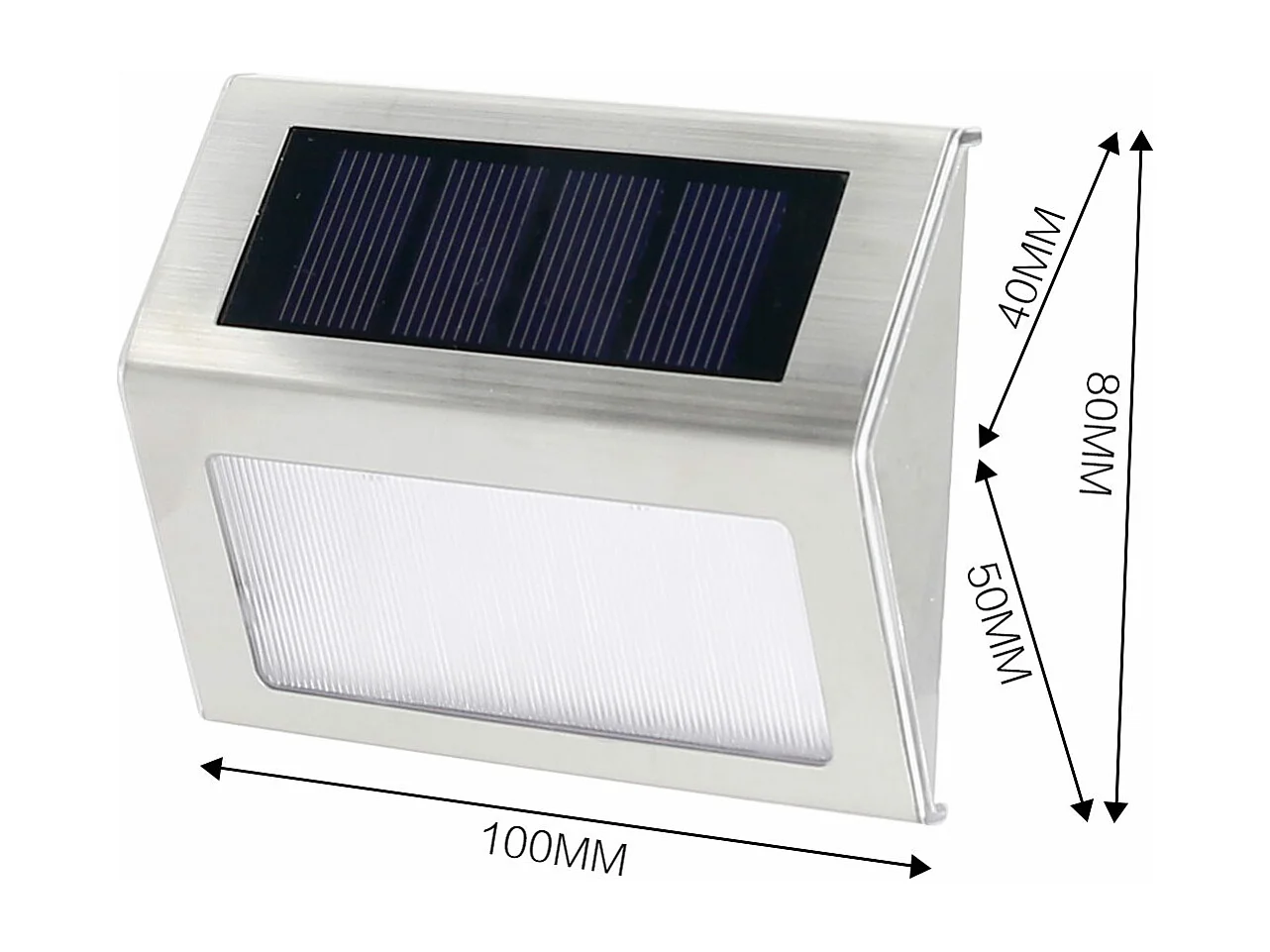 Lot de 2 appliques solaires en acier inoxydable 20 lumens - L. 10 x H. 8.2 cm SKAGEN