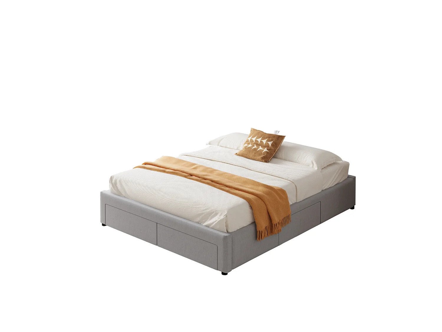 Eigentijds bed met laden SACRAMENTO - 160x200 - grijs, Elegant en Functioneel