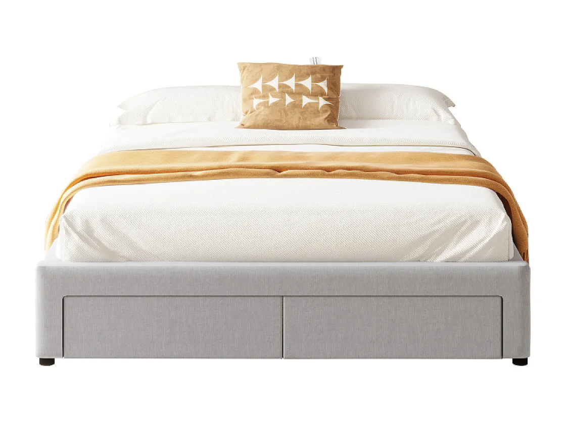 Letto contemporaneo con cassetti SACRAMENTO - 140x190 - grigio