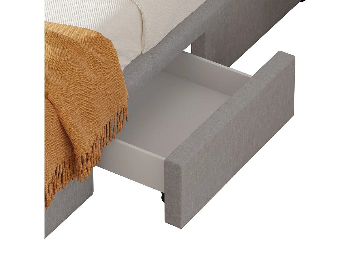 Lit contemporain à tiroirs - 140x190 - gris SACRAMENTO