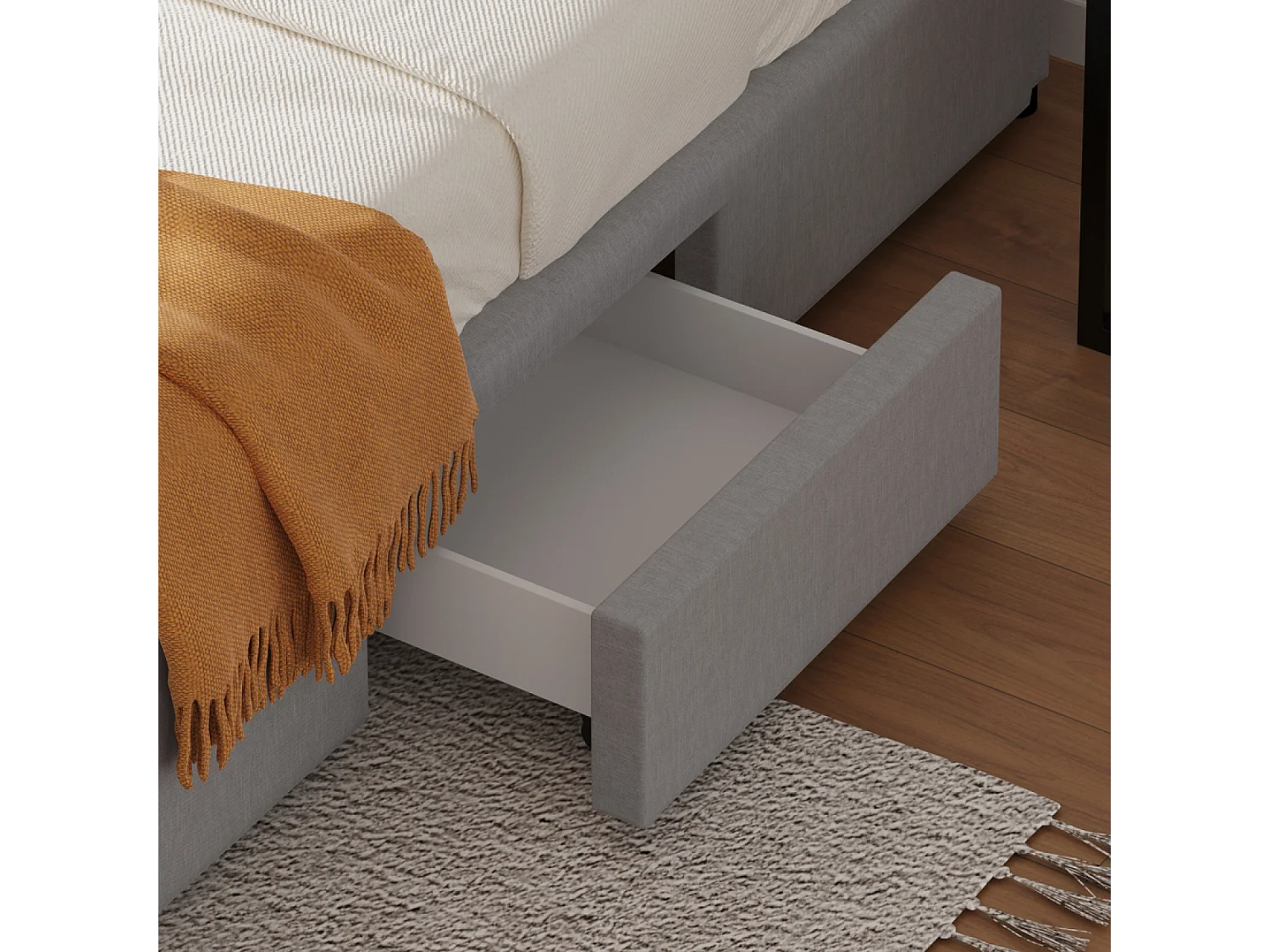 Letto contemporaneo con cassetti SACRAMENTO - 140x190 - grigio