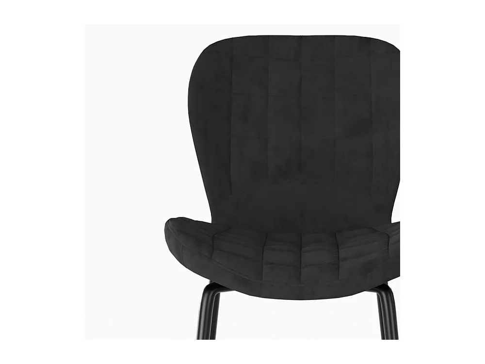 Lot de 2 chaises de bar en velours noir 75 cm - Mazzia