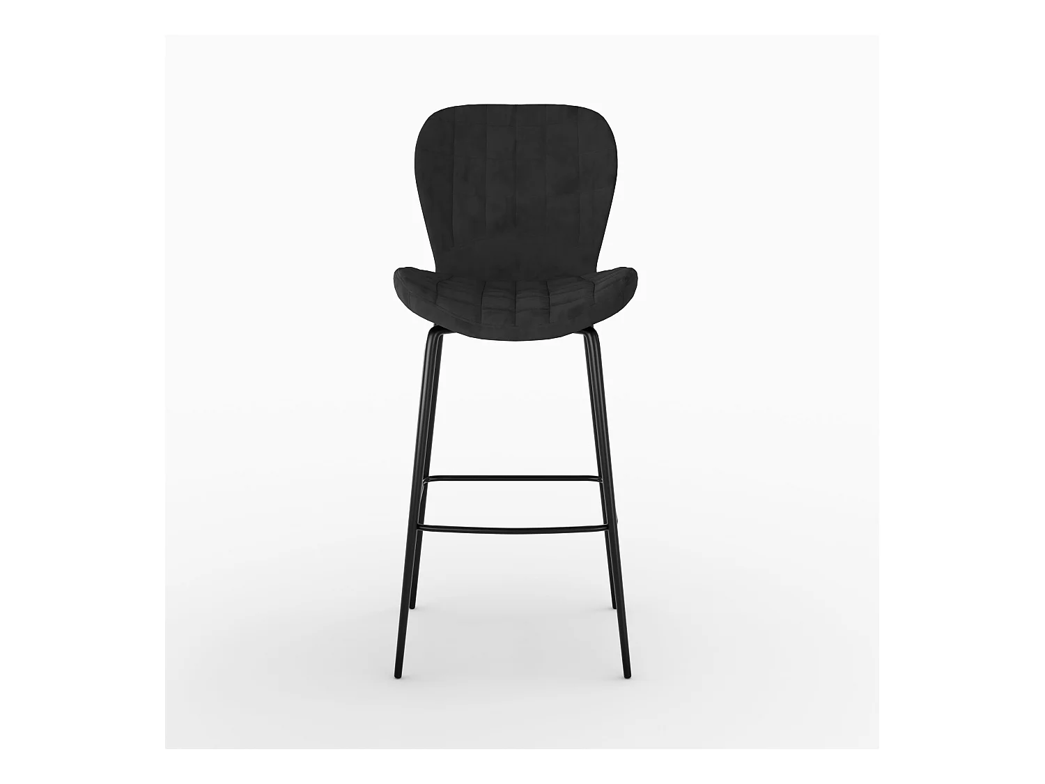 Lot de 2 chaises de bar en velours noir 75 cm - Mazzia