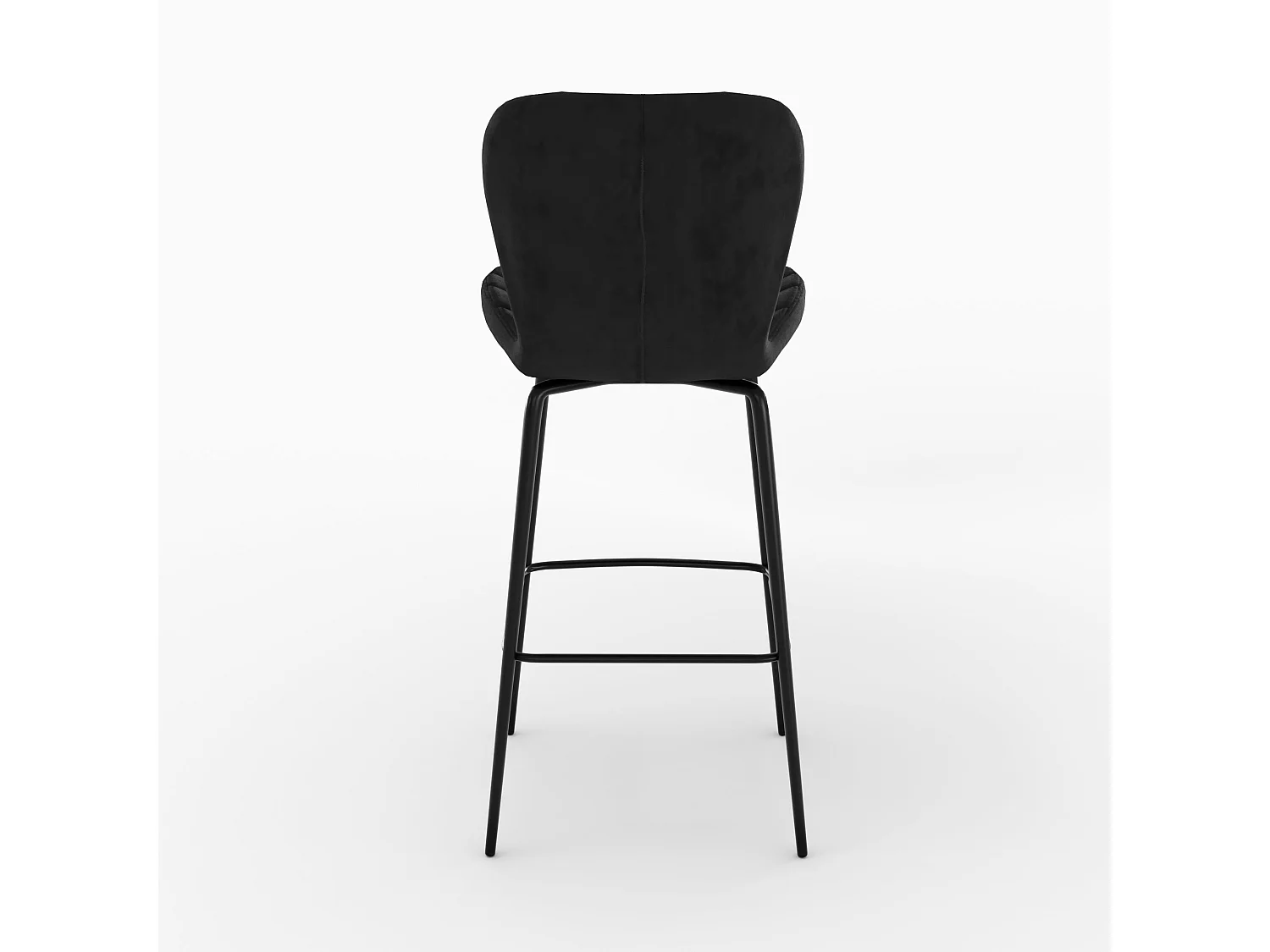 Lot de 2 chaises de bar en velours noir 75 cm - Mazzia