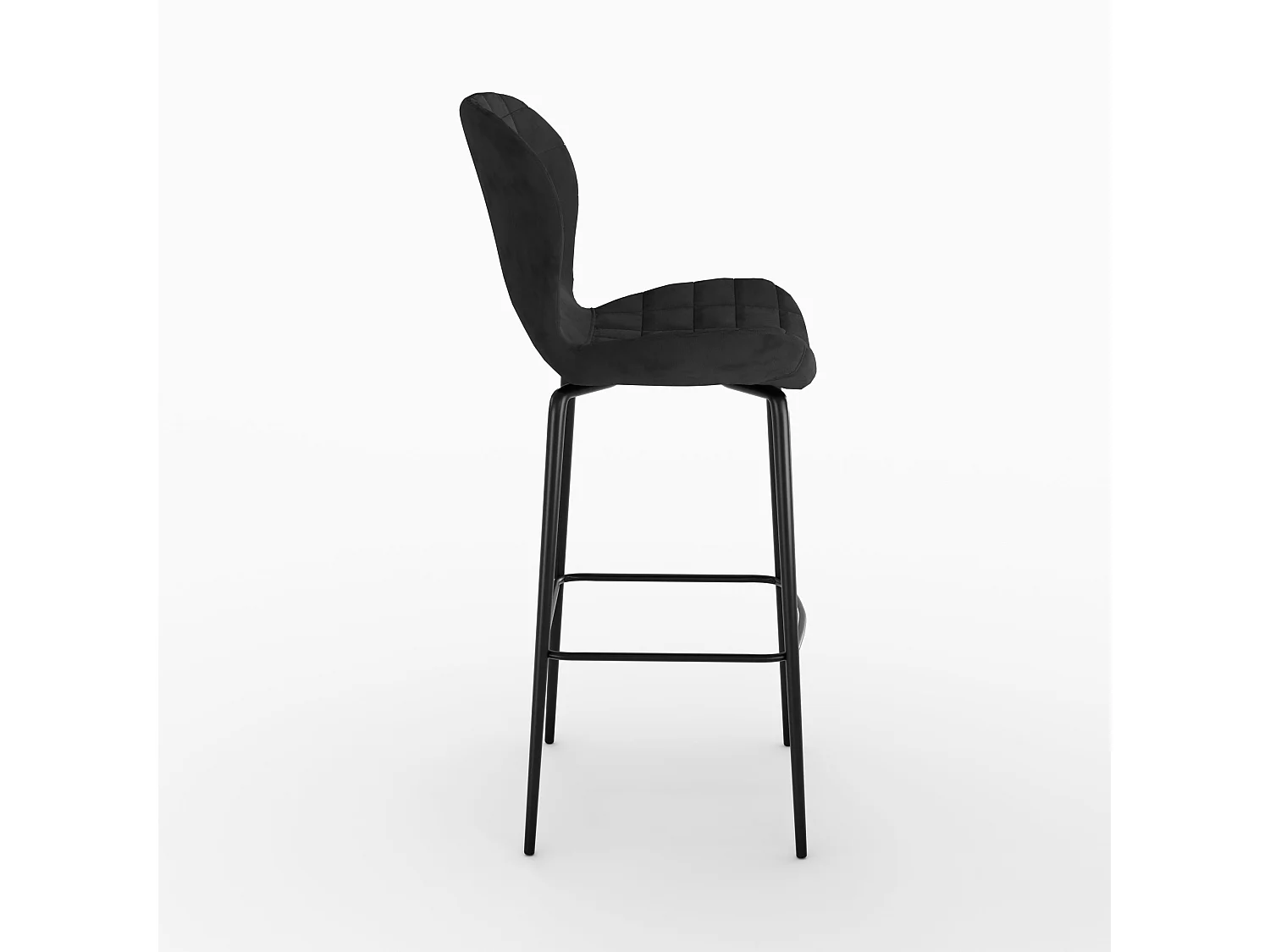 Lot de 2 chaises de bar en velours noir 75 cm - Mazzia