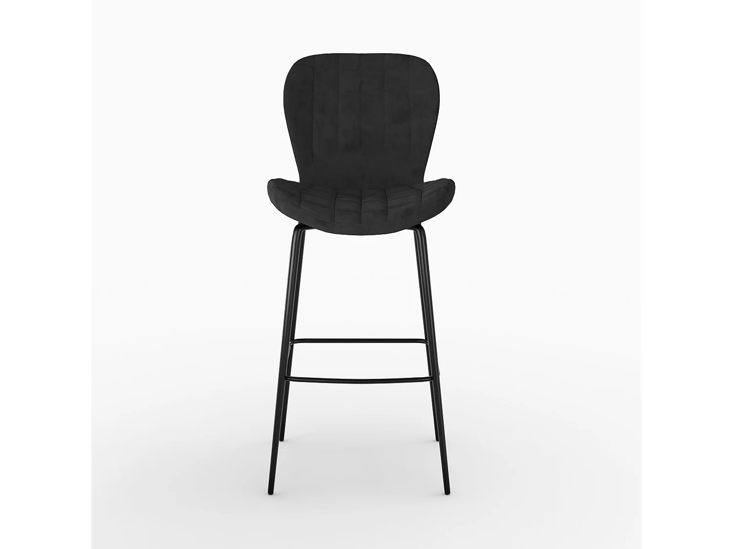 Lot de 2 chaises de bar en velours noir 75 cm - Mazzia