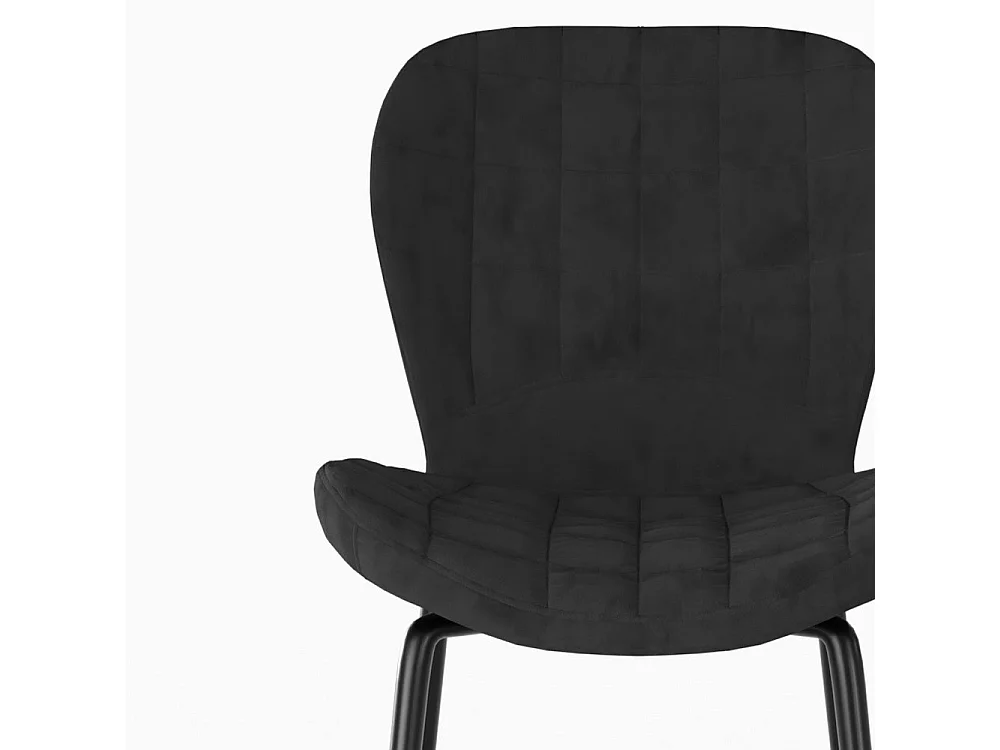 Set de 2 sillas de bar en terciopelo negro 75 cm - Mazzia