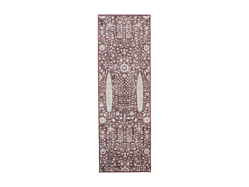 Tapis de couloir lavable George Bordeaux 80x240 cm