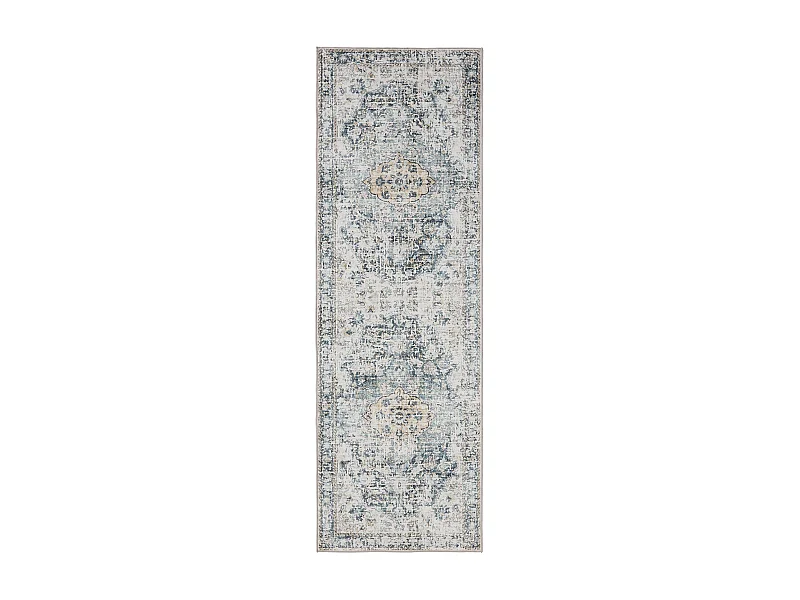 Tapis de couloir lavable George Bleu 80x240 cm