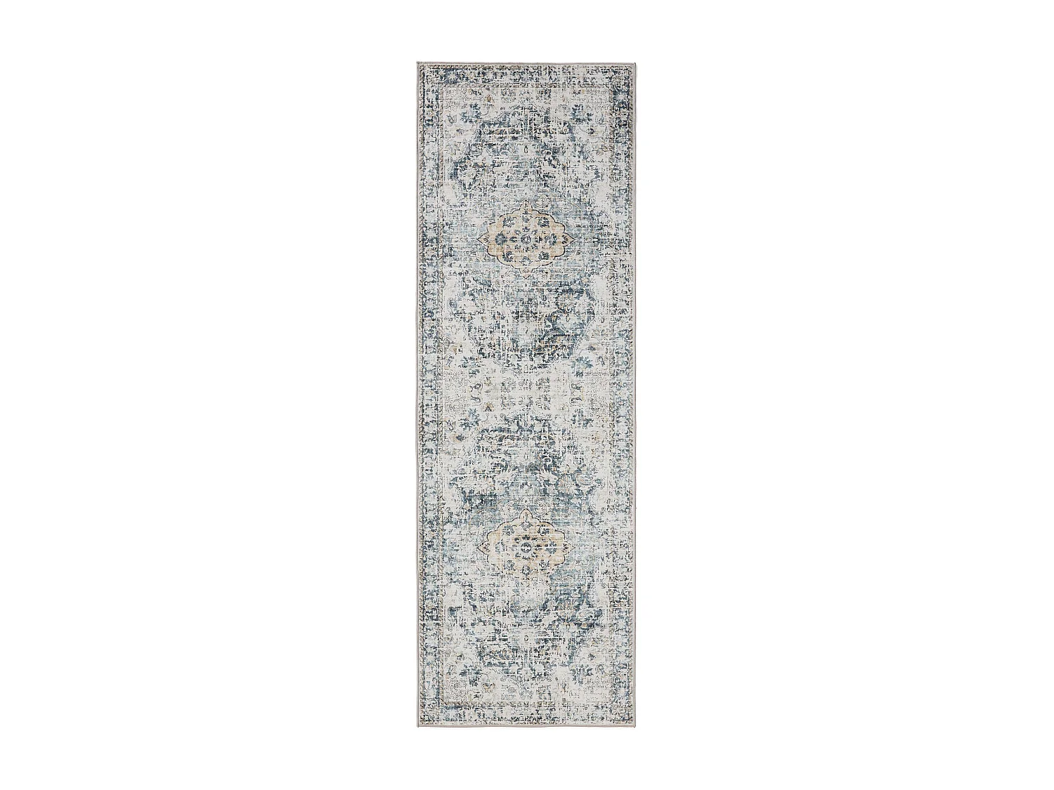 Tapis de couloir lavable George Bleu 80x240 cm