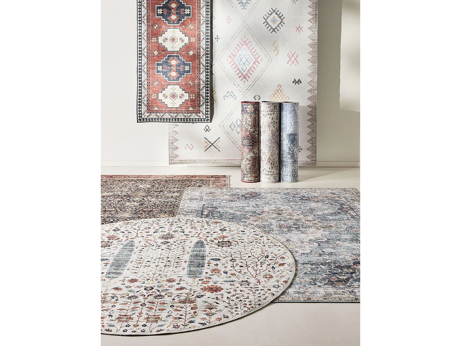 Tapis de couloir lavable George Turquoise 80x240 cm