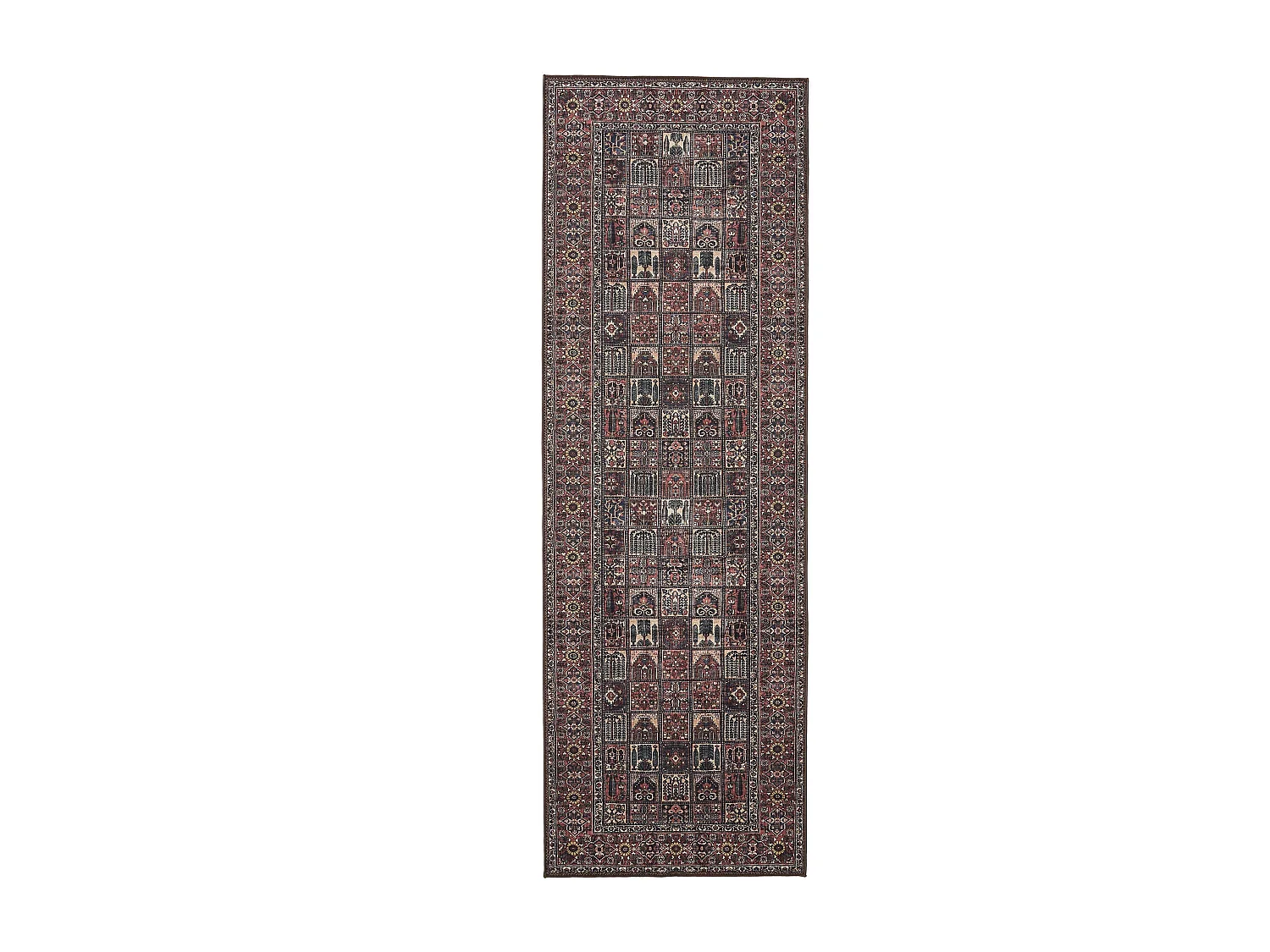 Tapis de couloir lavable George Multicouleur/Rouge 80x240 cm