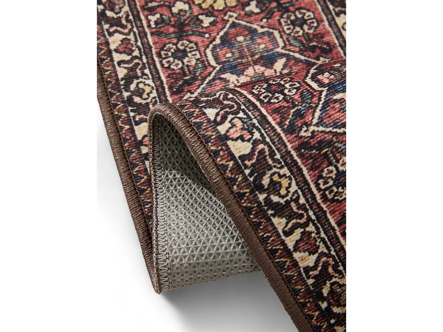 Tapis de couloir lavable George Multicouleur/Rouge 80x240 cm