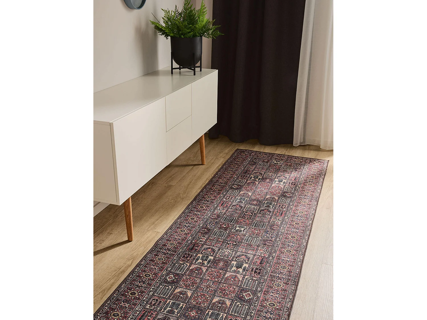 Tapis de couloir lavable George Multicouleur/Rouge 80x240 cm