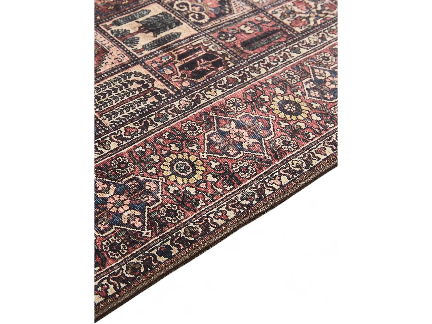 Tapis de couloir lavable George Multicouleur/Rouge 80x240 cm