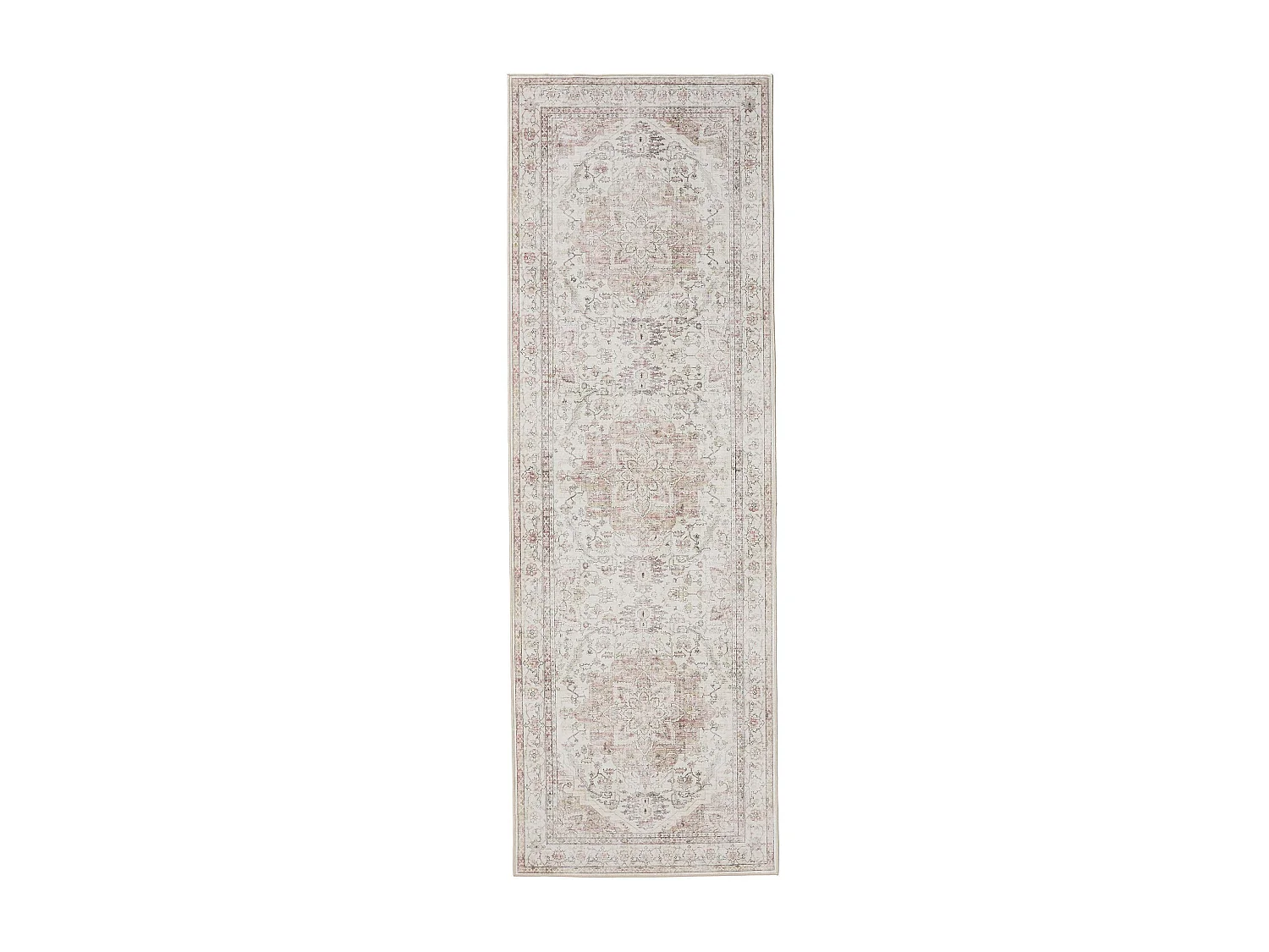 Tapis de couloir lavable George Rose/Beige 80x240 cm