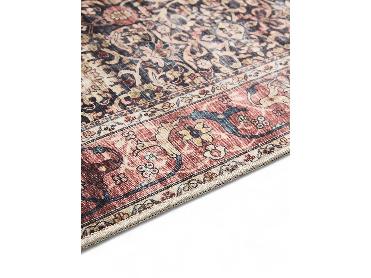 Tapis de couloir lavable George Multicouleur/Rouge 80x240 cm