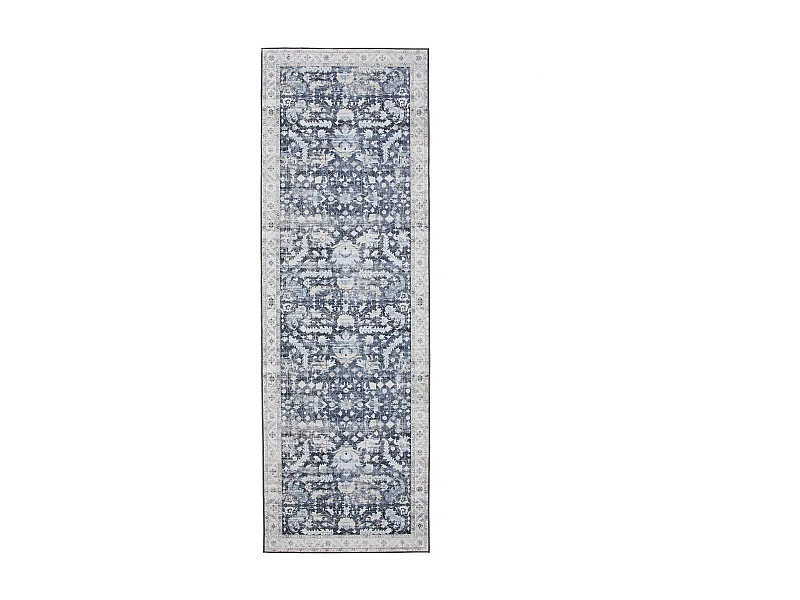Tapis de couloir lavable George Bleu 80x240 cm