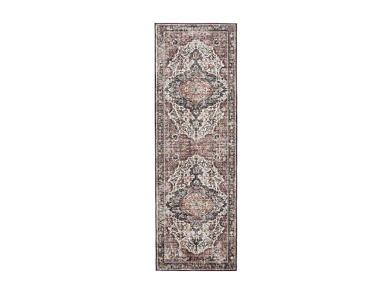 Tapis de couloir lavable George Multicouleur/Rouge 80x240 cm