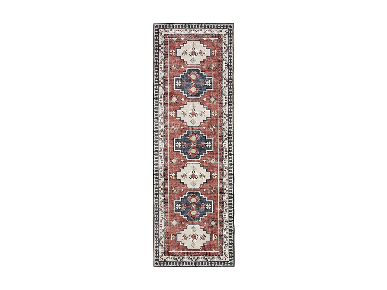 Tapis de couloir lavable George Multicouleur/Bleu 80x240 cm