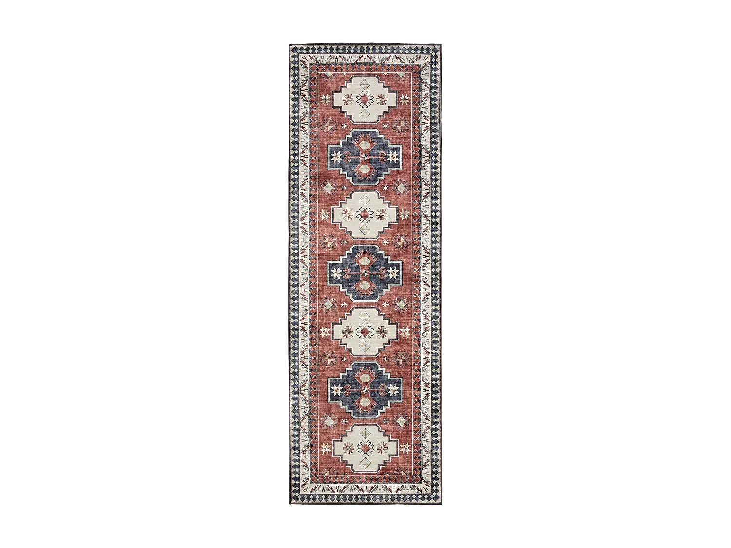 Tapis de couloir lavable George Multicouleur/Bleu 80x240 cm