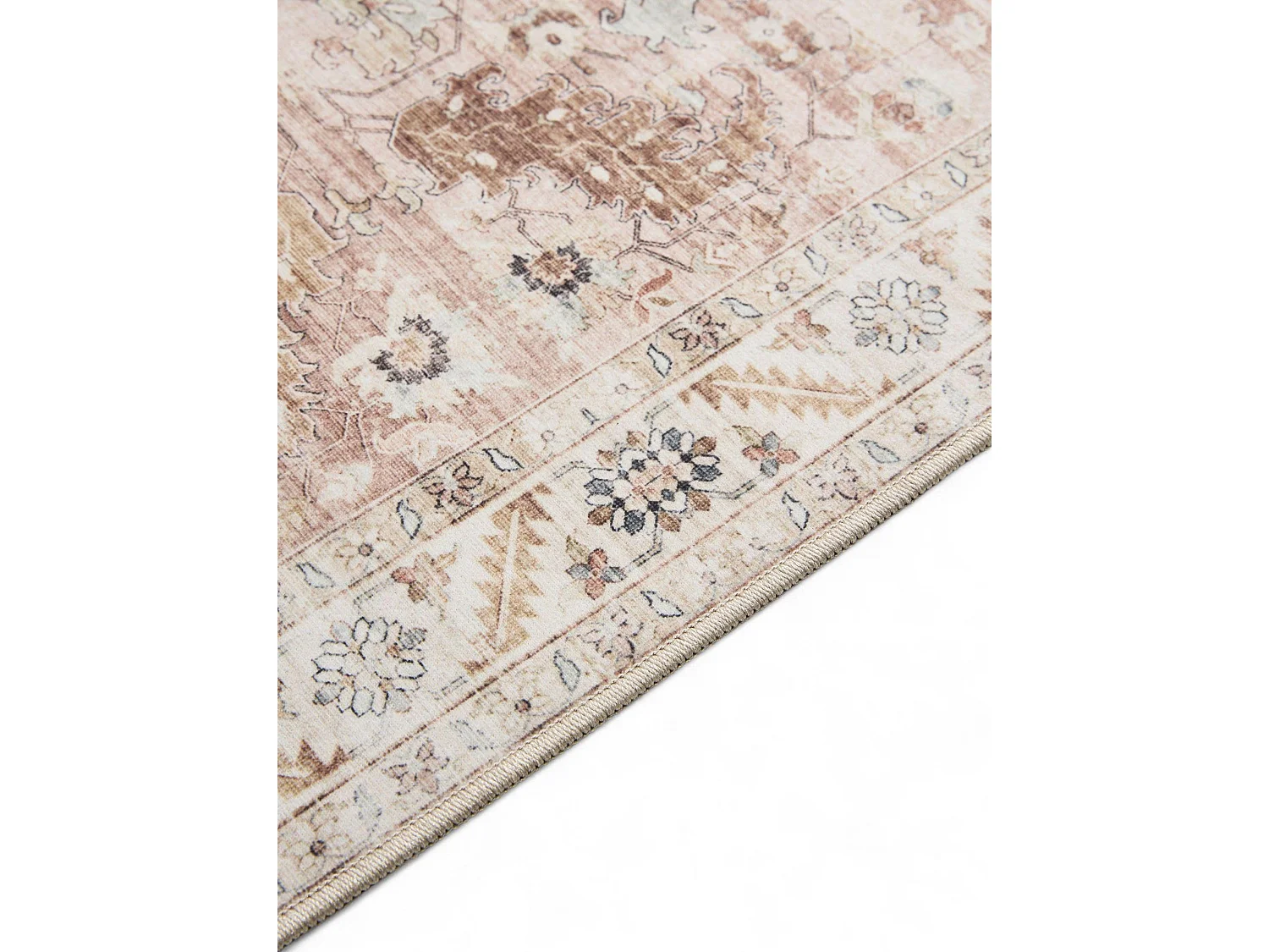 Tapis de couloir lavable George Rose 80x240 cm