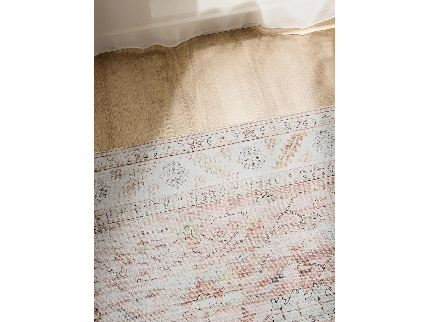 Tapis de couloir lavable George Rose 80x240 cm