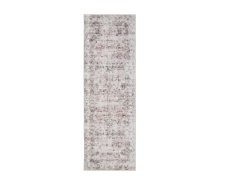 Tapis de couloir lavable George Crème/Taupe 80x240 cm