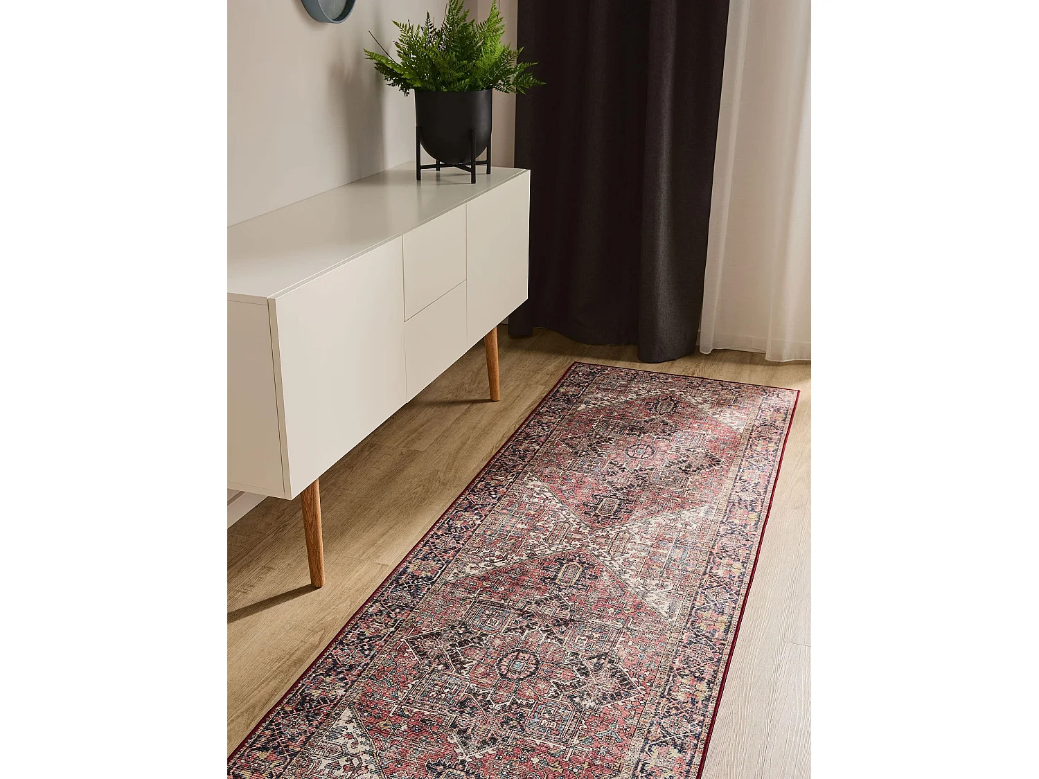 Tapis de couloir lavable George Multicouleur/Beige 80x240 cm