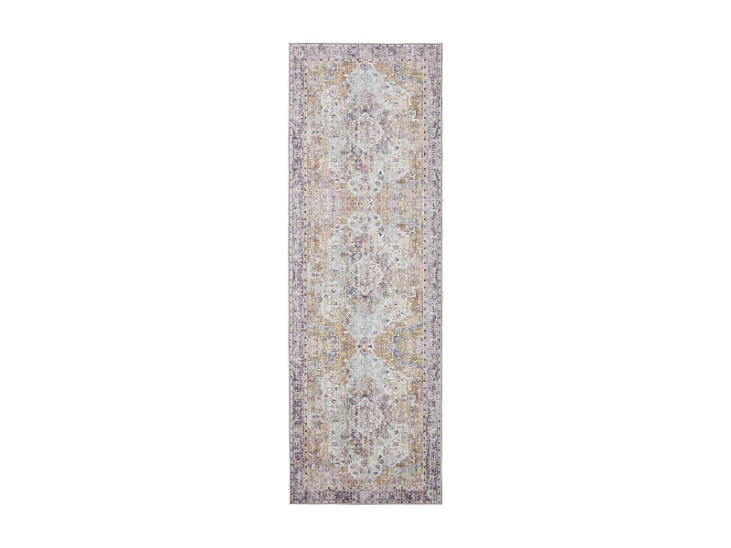 Tapis de couloir lavable George Multicouleur/Mauve 80x250 cm