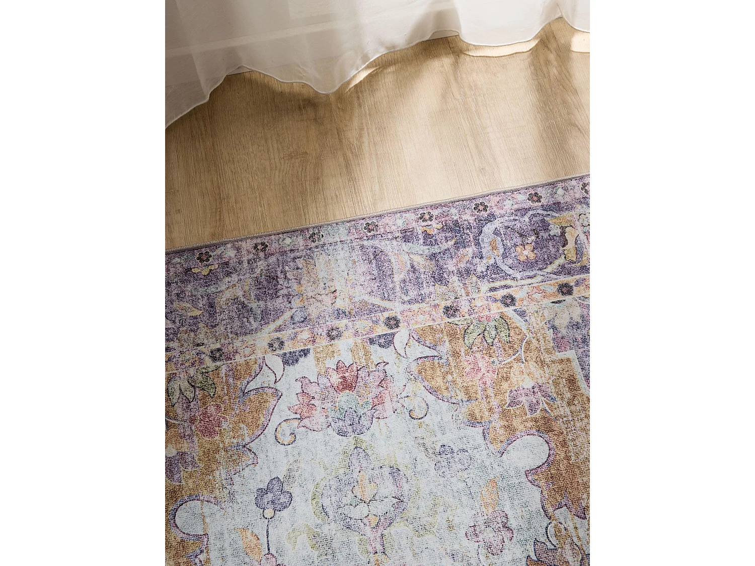 Tapis de couloir lavable George Multicouleur/Mauve 80x250 cm
