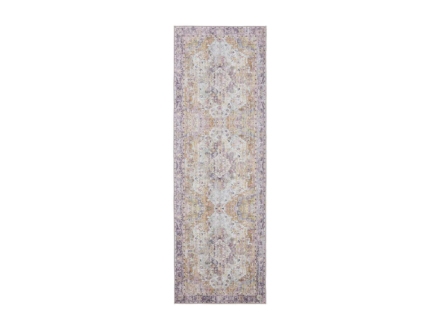 Tapis de couloir lavable George Multicouleur/Mauve 80x250 cm