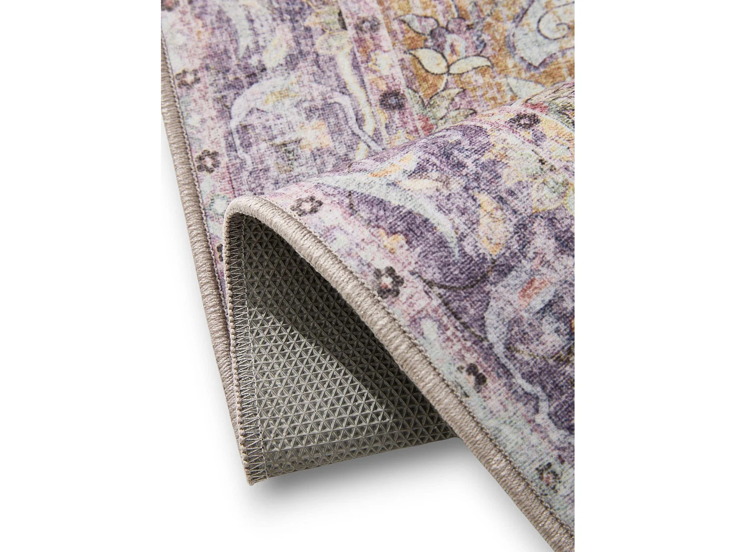 Tapis de couloir lavable George Multicouleur/Mauve 80x250 cm