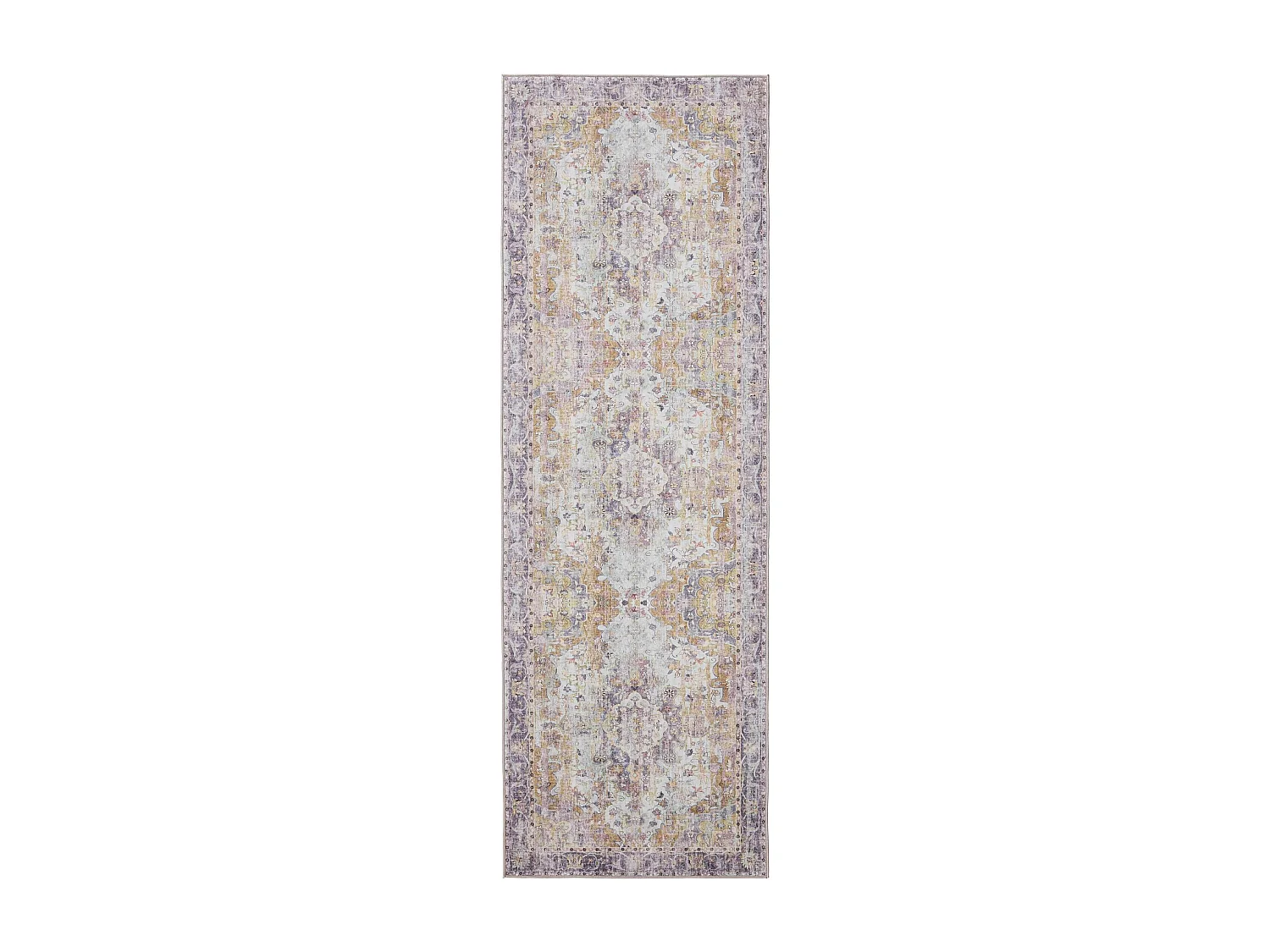 Tapis de couloir lavable George Multicouleur/Mauve 80x250 cm