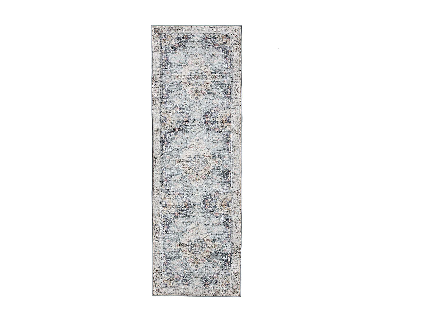 Tapis de couloir lavable George Bleu 80x240 cm