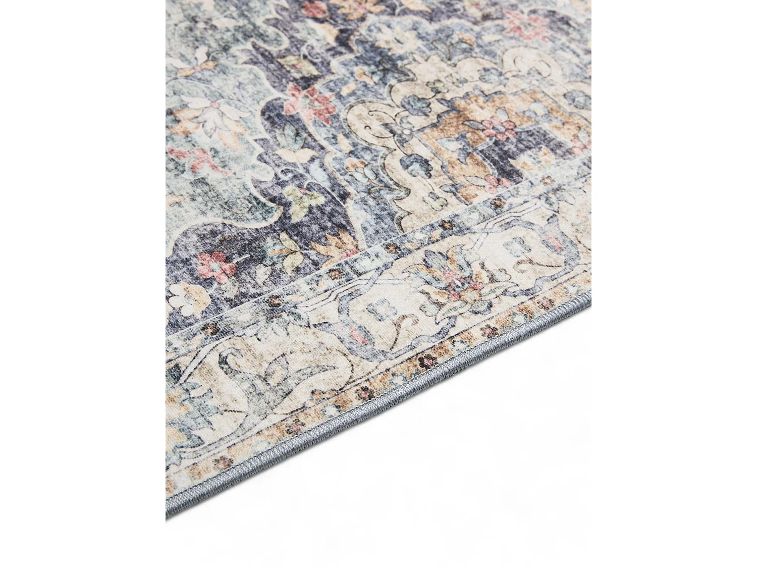 Tapis de couloir lavable George Bleu 80x240 cm
