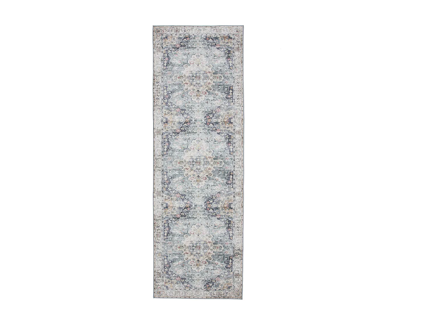 Tapis de couloir lavable George Bleu 80x240 cm