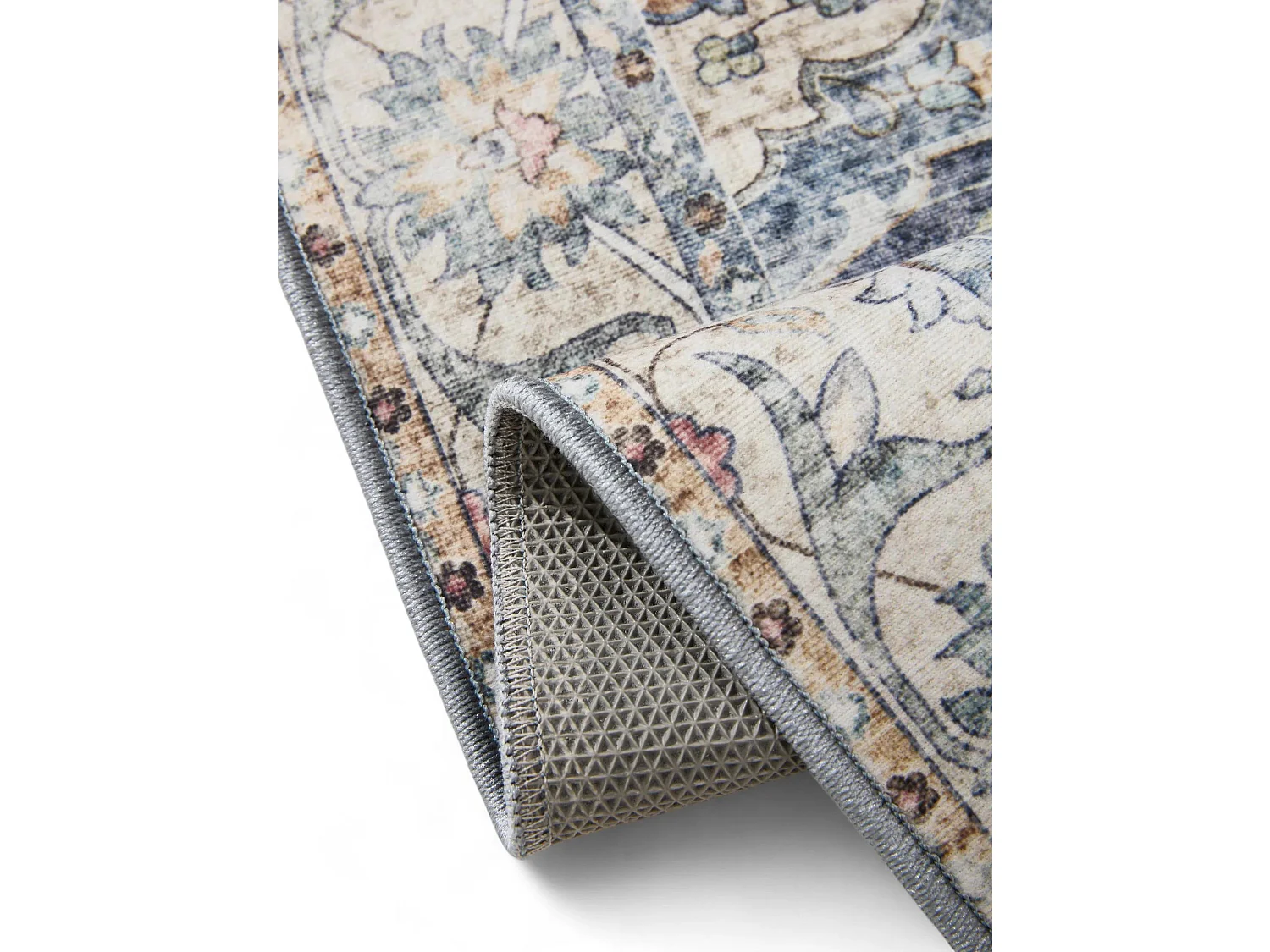 Tapis de couloir lavable George Bleu 80x240 cm