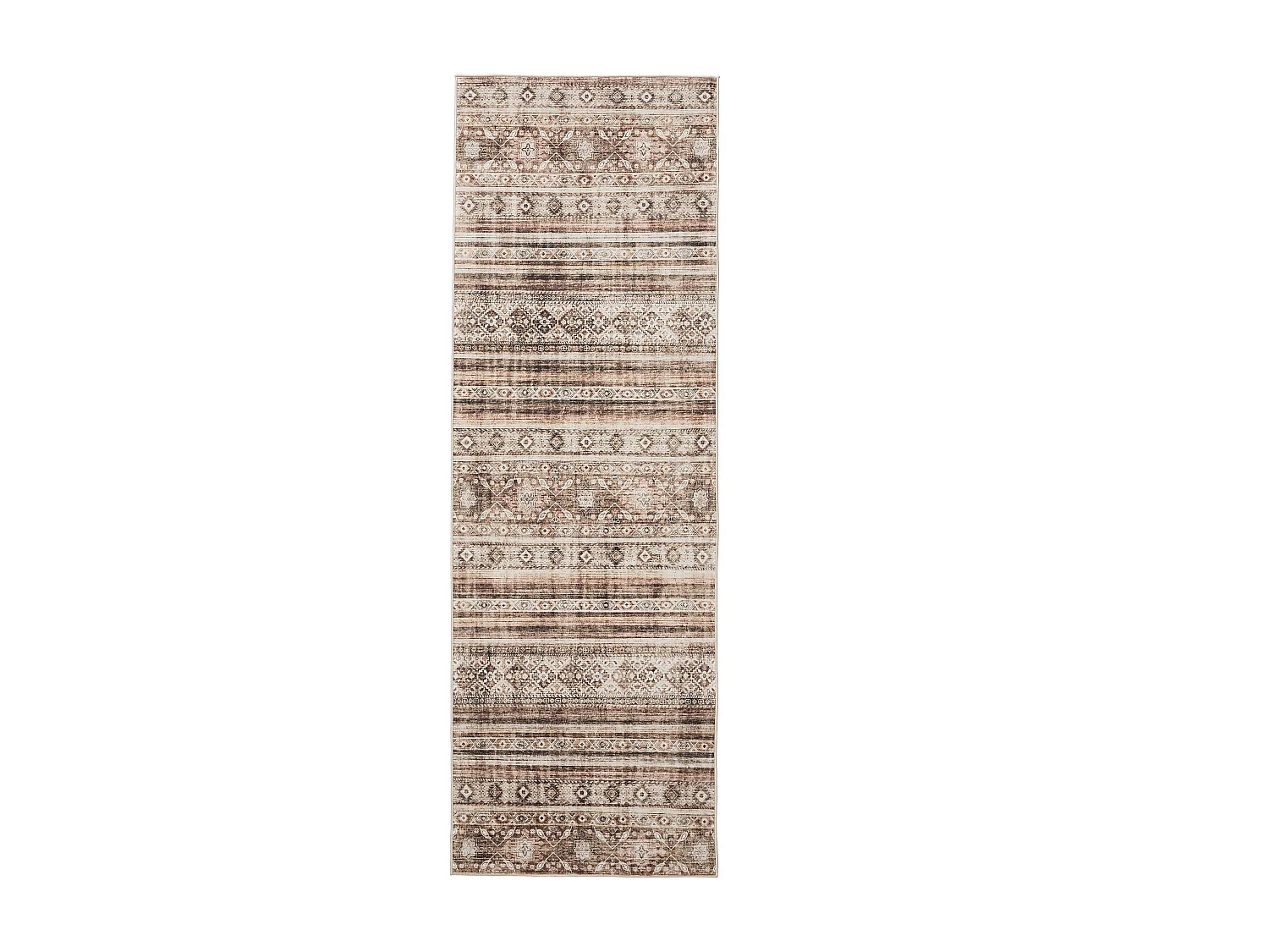 Tapis de couloir lavable George Marron 80x240 cm