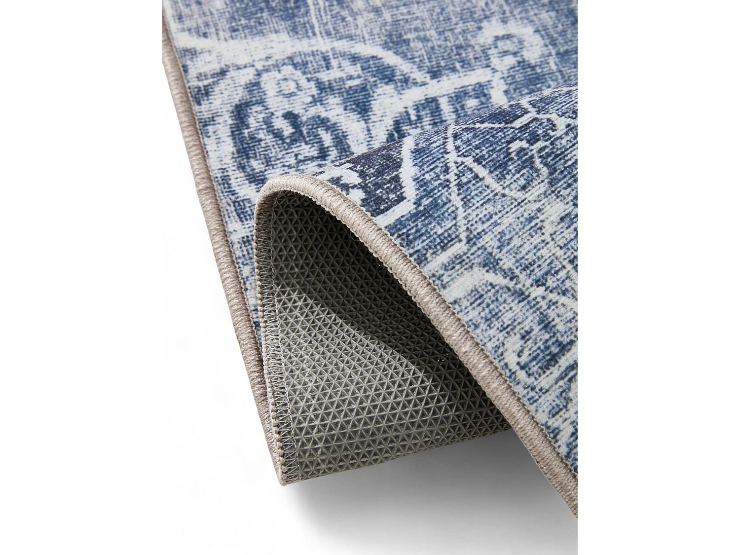 Tapis de couloir lavable George Bleu 80x240 cm