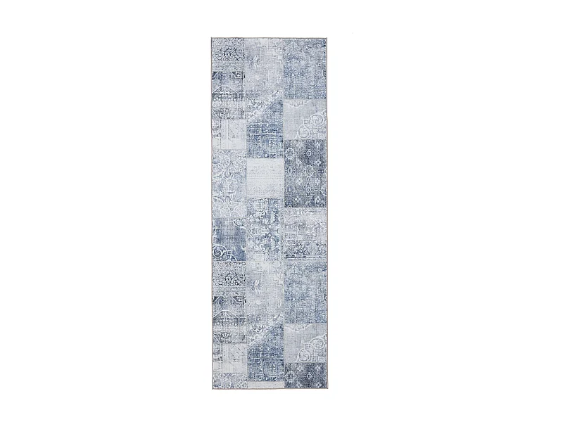 Tapis de couloir lavable George Bleu 80x240 cm
