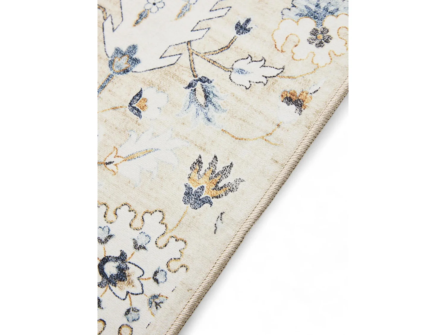 Tapis de couloir lavable George Beige 80x240 cm