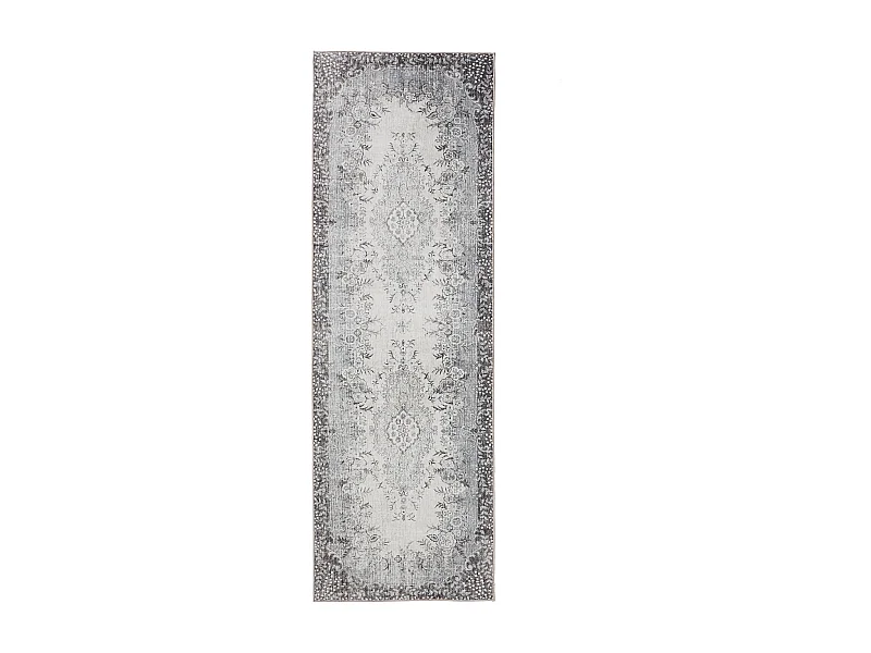 Tapis de couloir lavable George Noir/Gris 80x240 cm