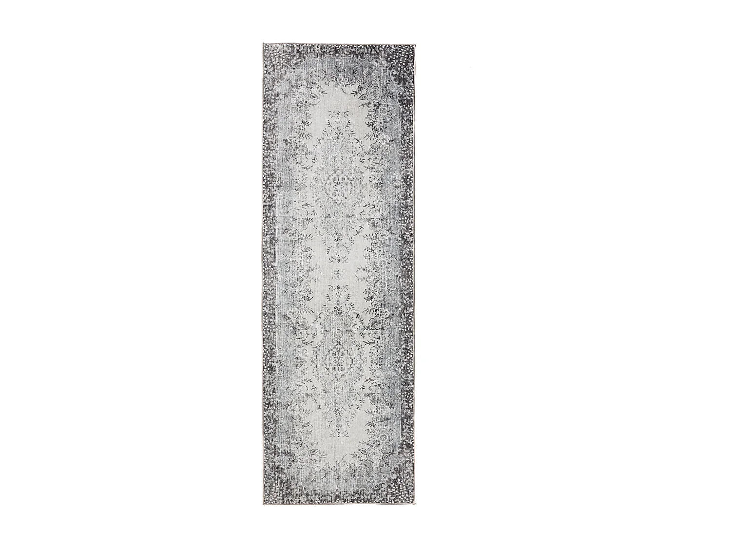 Tapis de couloir lavable George Noir/Gris 80x240 cm