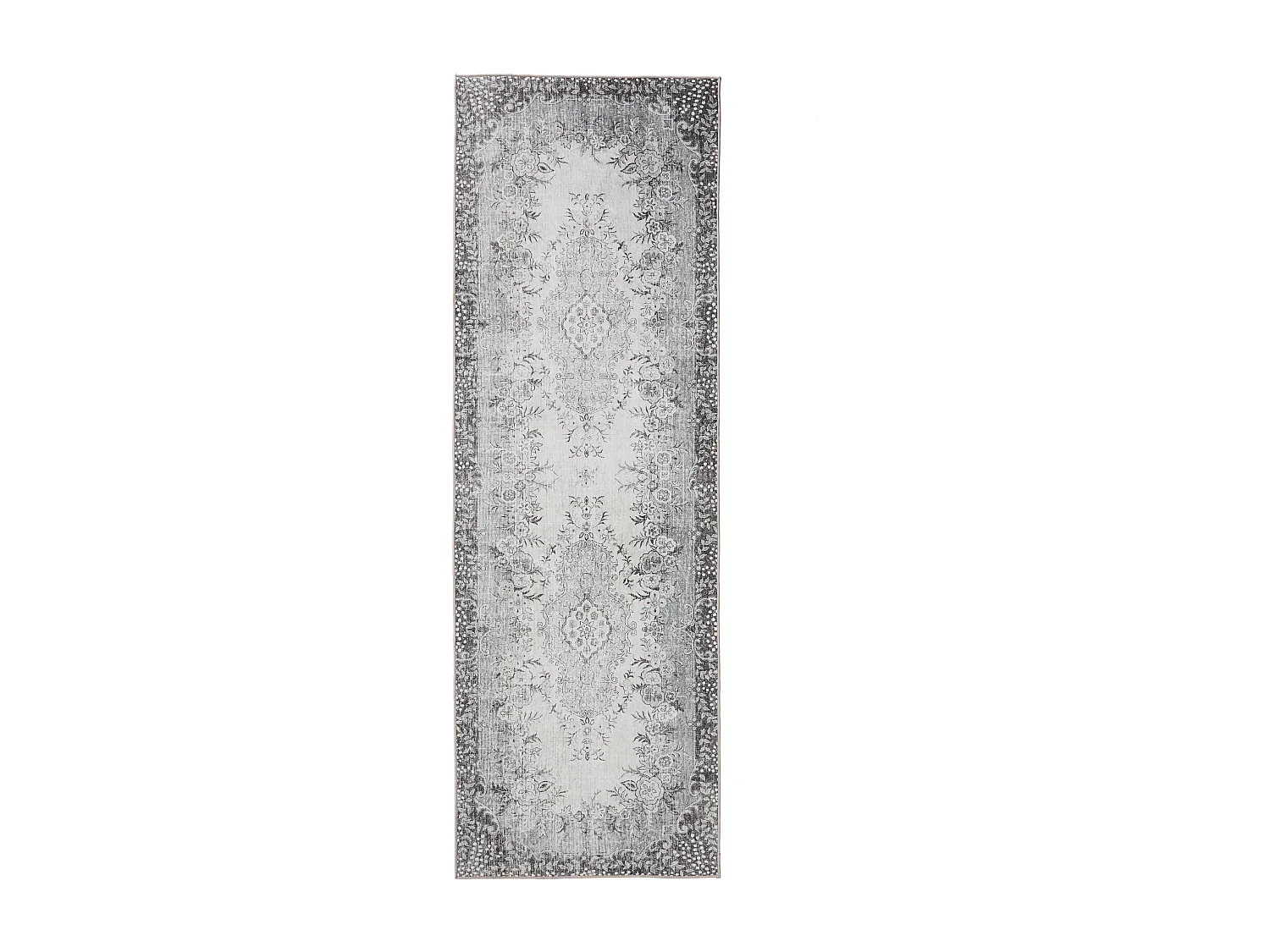 Tapis de couloir lavable George Noir/Gris 80x240 cm