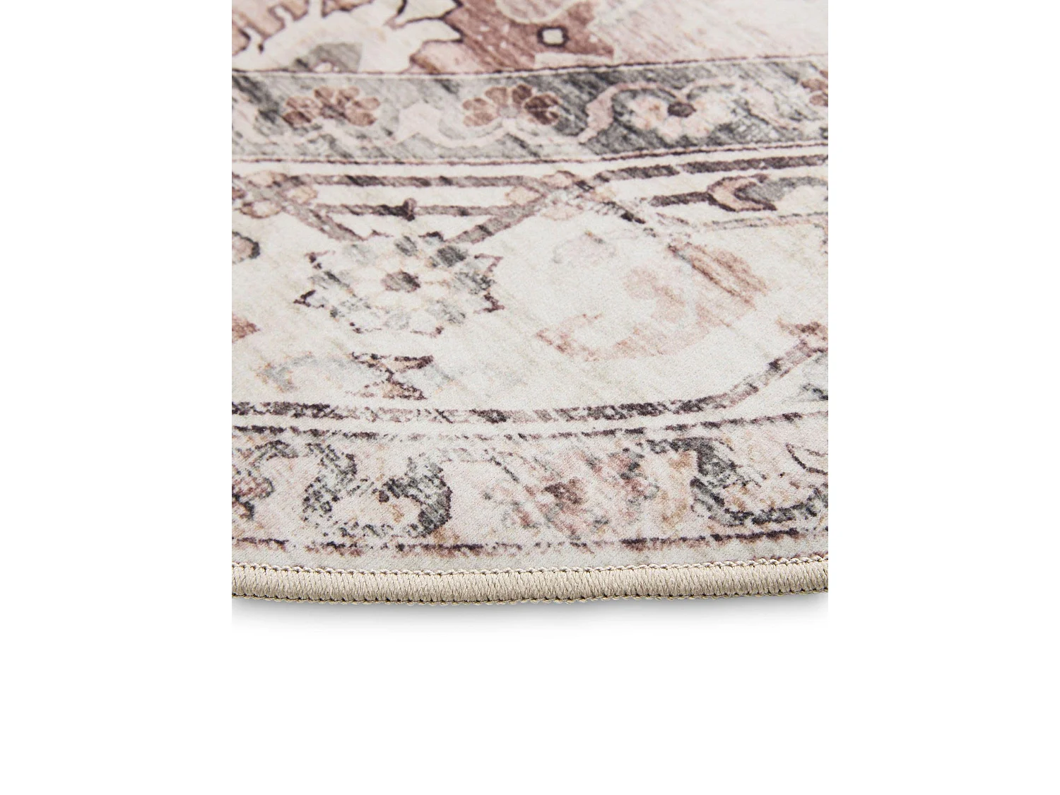 Tapis lavable George Crème/Taupe ø 120 cm rond