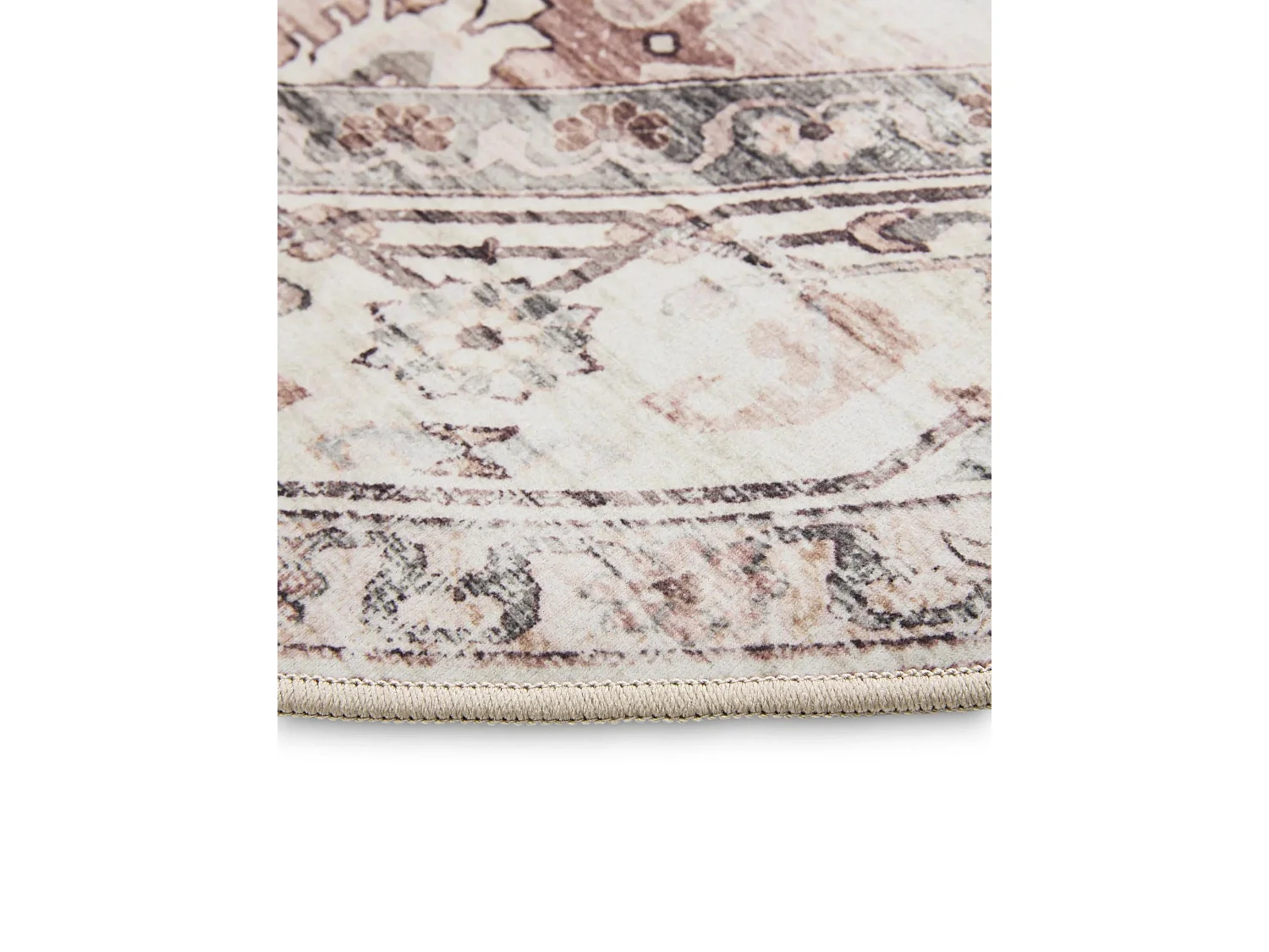 Tapis lavable George Crème/Taupe ø 120 cm rond
