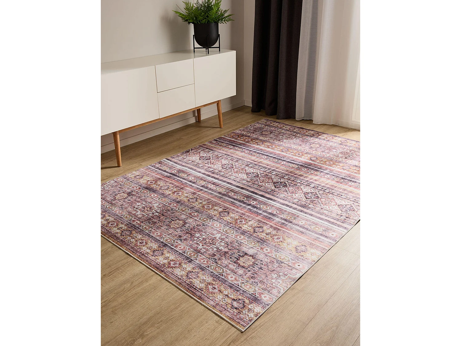 Tapis lavable George Multicouleur/Fuchsia 80x150 cm
